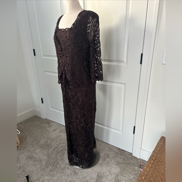 $900 SOULMATES size XL 100% Silk Soutache Beaded Formal Dress Gown skirt jacket - Picture 11 of 12